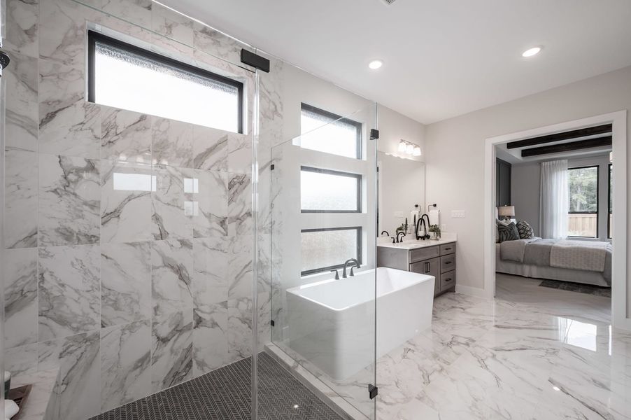 Representative furnished interior of a home built from the Carignan by Tri Pointe Homes in Woodson’s Reserve, Spring (Image 51).