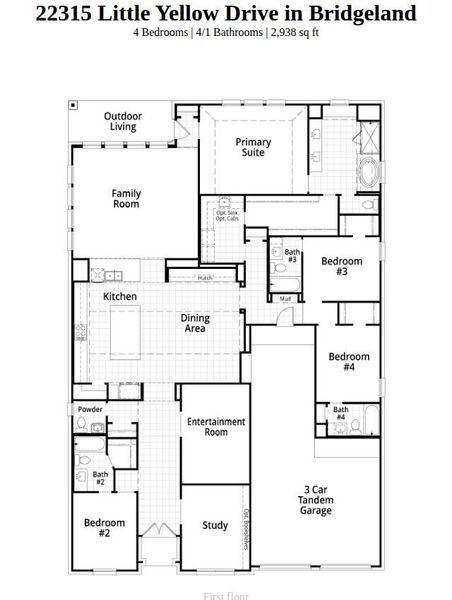 2D floor plan layout of this home in Bridgeland, Cypress, TX (Image 3). 2D floor plan layout of this home in Bridgeland, Cypress, TX (Image 3).