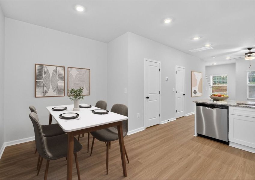 Vinyl plank flooring throughout