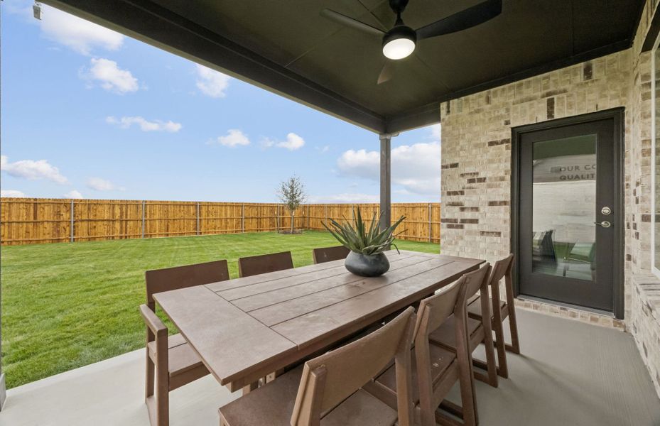 Exterior details and patio area of a home in Ribbonwood, Aubrey (Image 2). Exterior details and patio area of a home in Ribbonwood, Aubrey (Image 2).