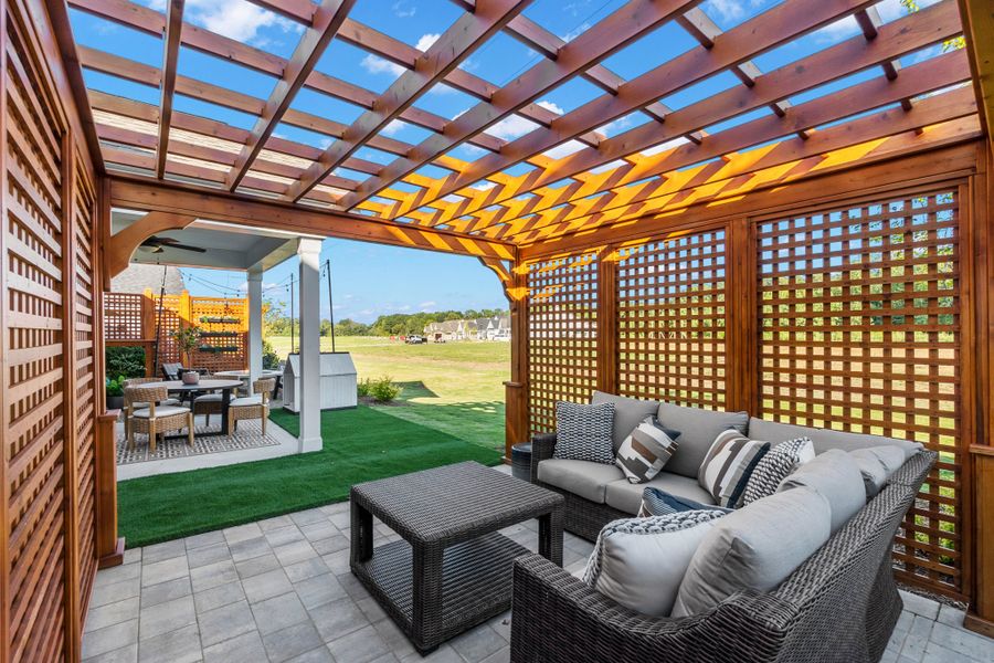 Exterior details and patio area of a home in Esplanade at Northgate, Indian Trail (Image 4).