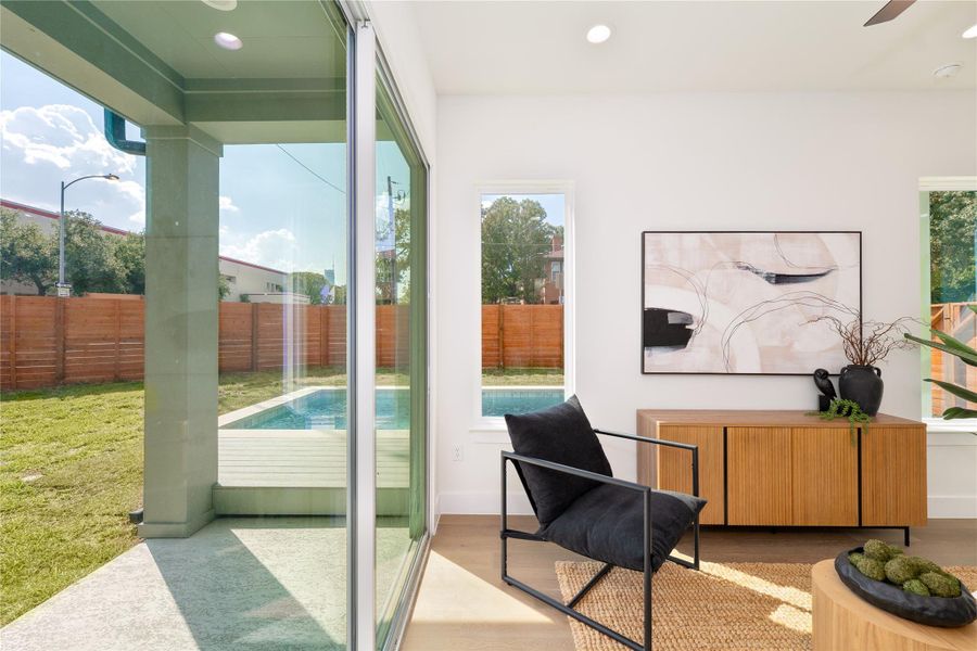 Exterior details and patio area of a home in , Austin (Image 23). Exterior details and patio area of a home in , Austin (Image 23).