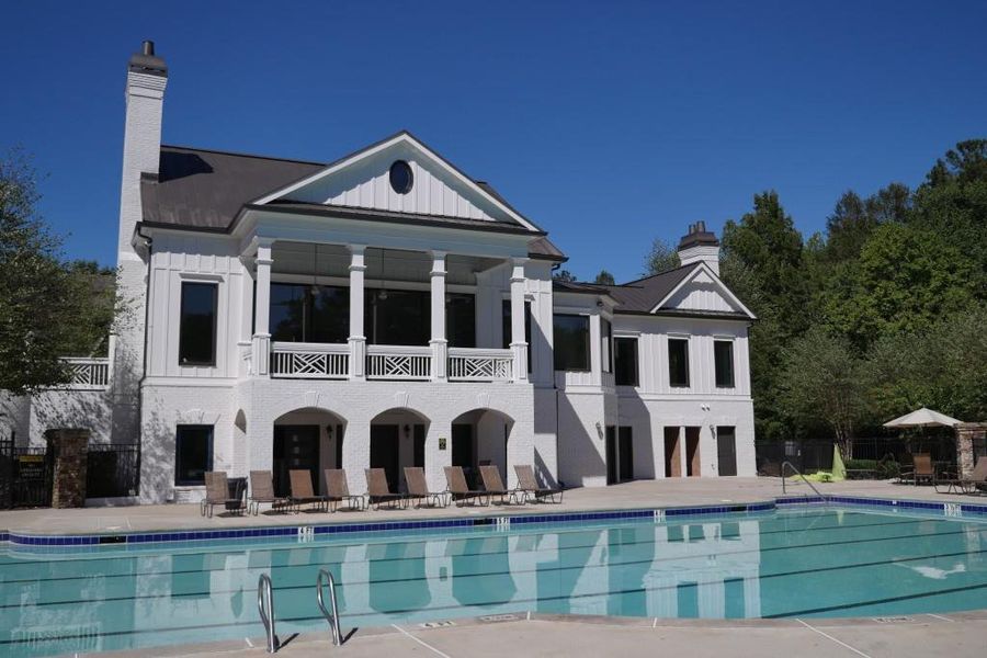 Front exterior of a new home in Hamptons at Riverwood East, Dallas, GA, highlighting curb appeal (Image 26).