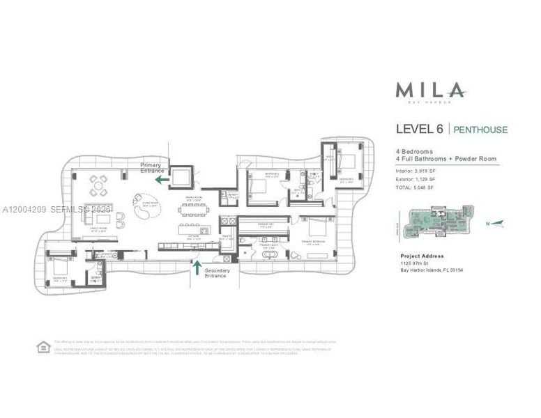2D floor plan layout of this home in , Bay Harbor Islands, FL (Image 5).