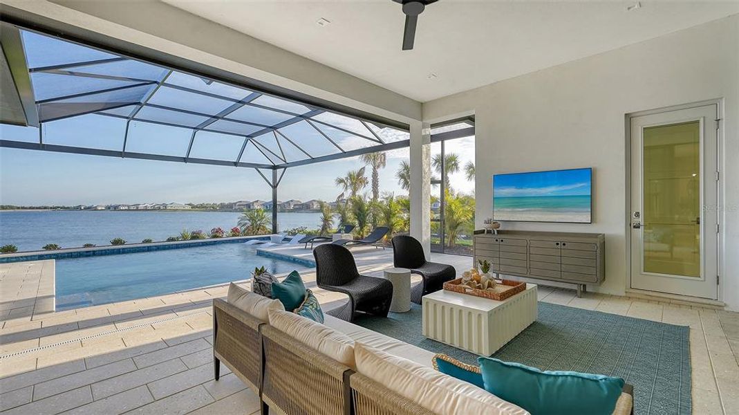 Exterior details and patio area of a home in Wild Blue at Waterside, Sarasota (Image 30).