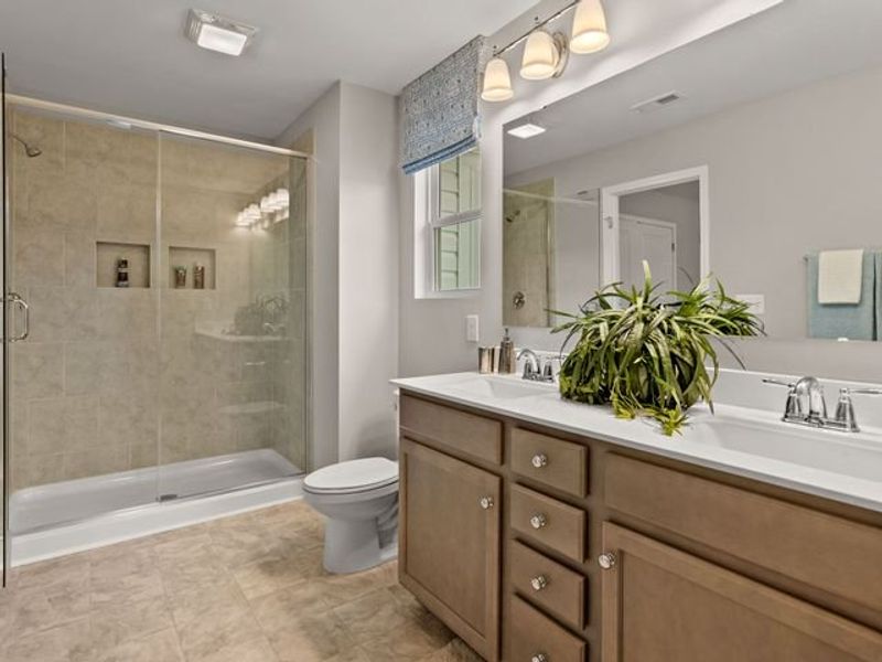 Representative furnished interior of a home built from the Elon by True Homes in Morgan Hills, Albemarle (Image 24).