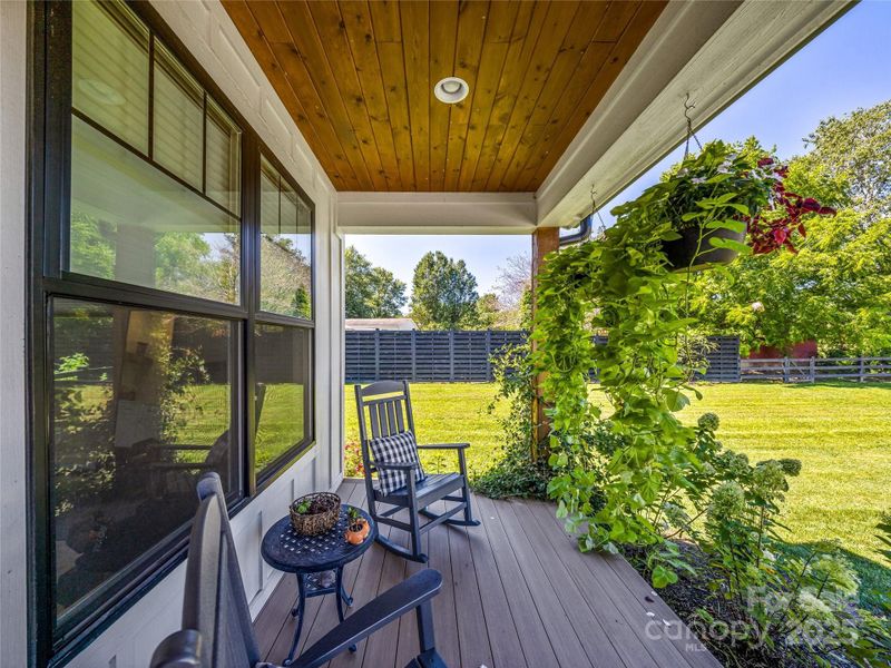 Exterior details and patio area of a home in , Mills River (Image 23).