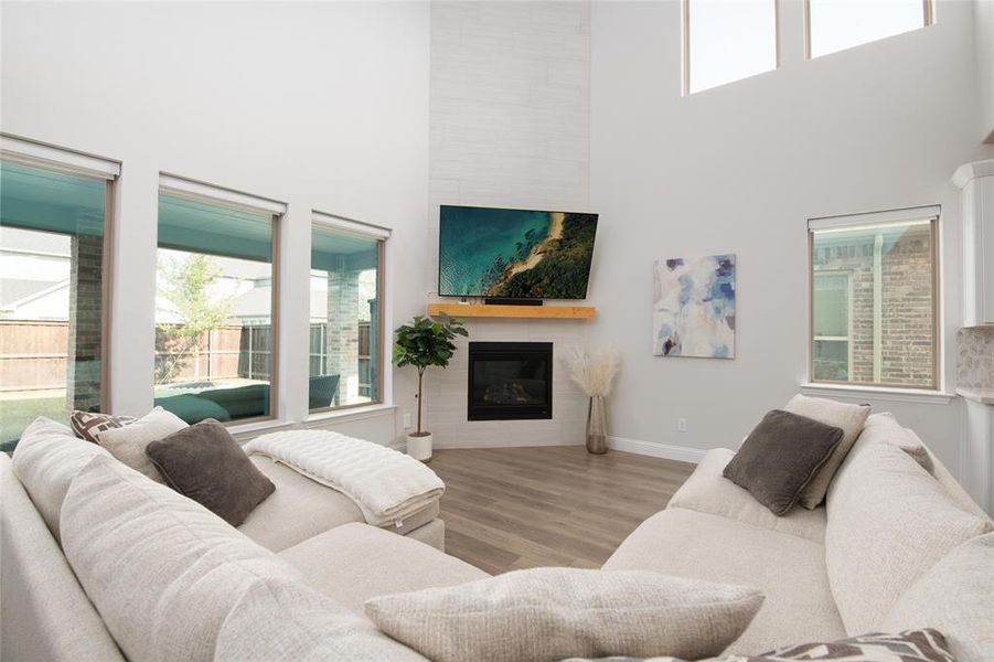 Filled with natural light from a wall of windows, the spacious gathering room offers the perfect setting for relaxing evenings and everyday living. Filled with natural light from a wall of windows, the spacious gathering room offers the perfect setting for relaxing evenings and everyday living.