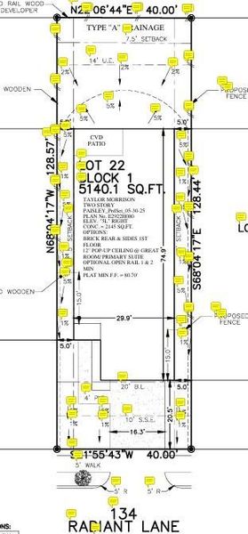 134 Radiant Lane preliminary plot plan 134 Radiant Lane preliminary plot plan