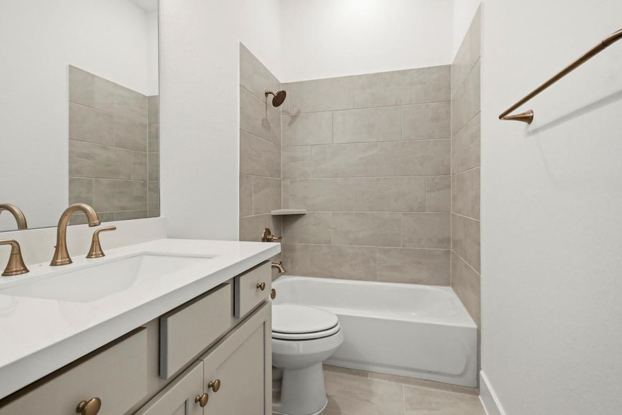 Furnished interior view inside a new home in Dunham Pointe 70', Cypress (Image 5).