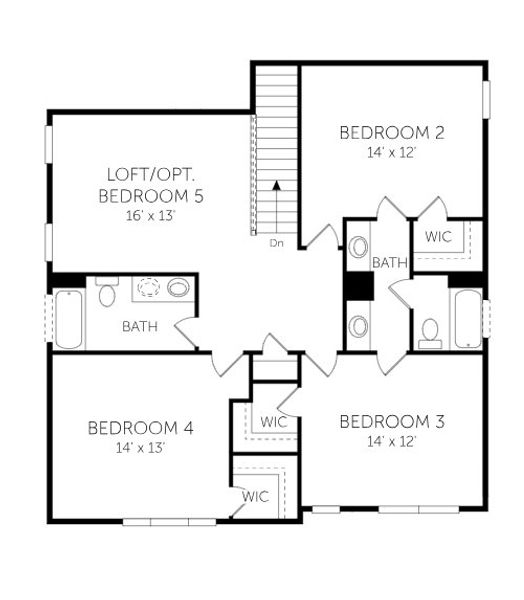 2D floor plan layout for the Winchester - Single Family Homes by Dream Finders Homes in Abbey Walk, Moncks Corner, SC (Image 6).