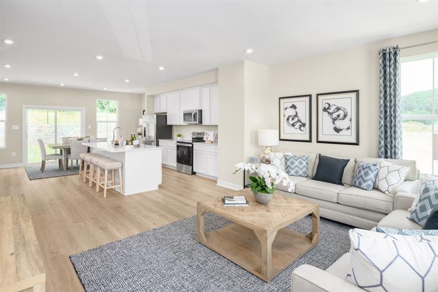 Furnished interior in a model home at Townes at The Station in Apex (Image 8).