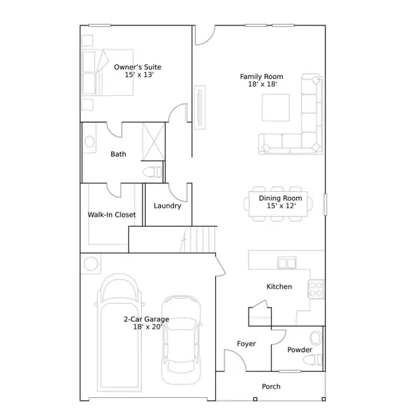 2D floor plan layout of this home in Sunterra, Katy, TX (Image 3).