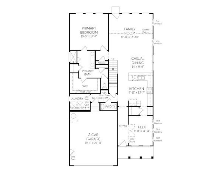 2D floor plan layout for the Webster - Single Family Homes by Dream Finders Homes in Briley Downs, Smyrna, TN (Image 4).