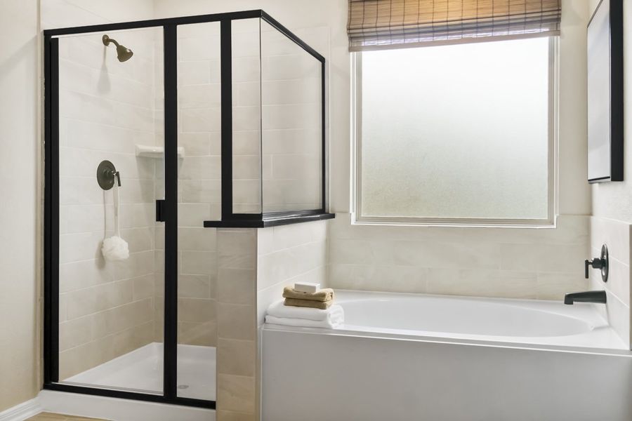Optional tub and separate shower at primary bath Optional tub and separate shower at primary bath