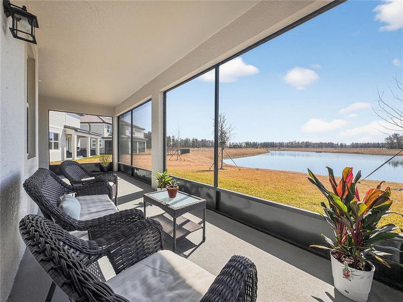 Exterior details and patio area of a home in Shortgrass at Two Rivers, Zephyrhills (Image 22).