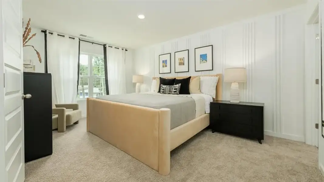 Furnished interior view inside a new home in Towns at Monroe, Atlanta (Image 13). Furnished interior view inside a new home in Towns at Monroe, Atlanta (Image 13).