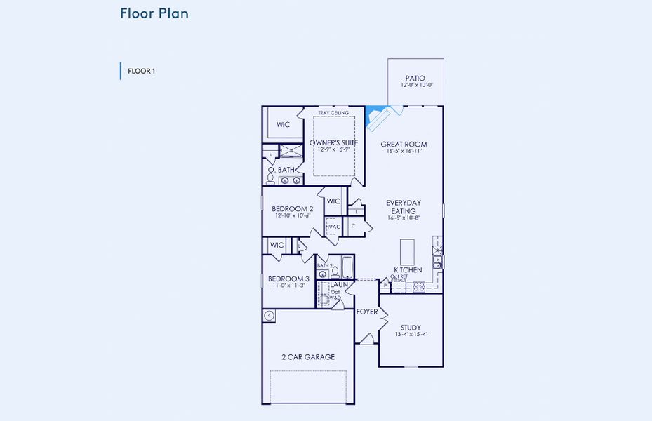 2D floor plan layout of this home in Carriage Estates, Lexington, SC (Image 4).