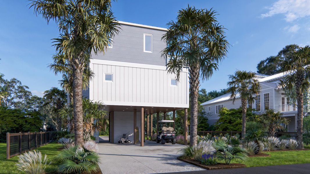 Front exterior of a new home in , Folly Beach, SC, highlighting curb appeal (Image 1).