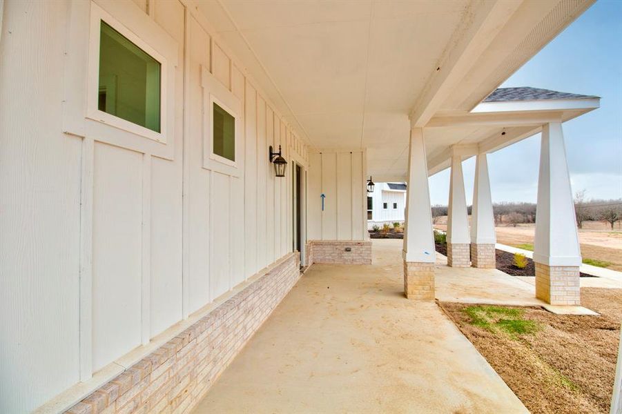 Exterior details and patio area of a home in , Sunset (Image 20).