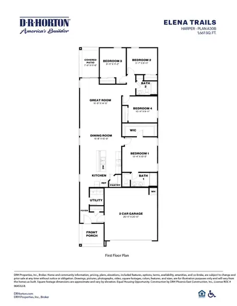 2D floor plan layout of this home in Elena Trails, Maricopa, AZ (Image 2). 2D floor plan layout of this home in Elena Trails, Maricopa, AZ (Image 2).