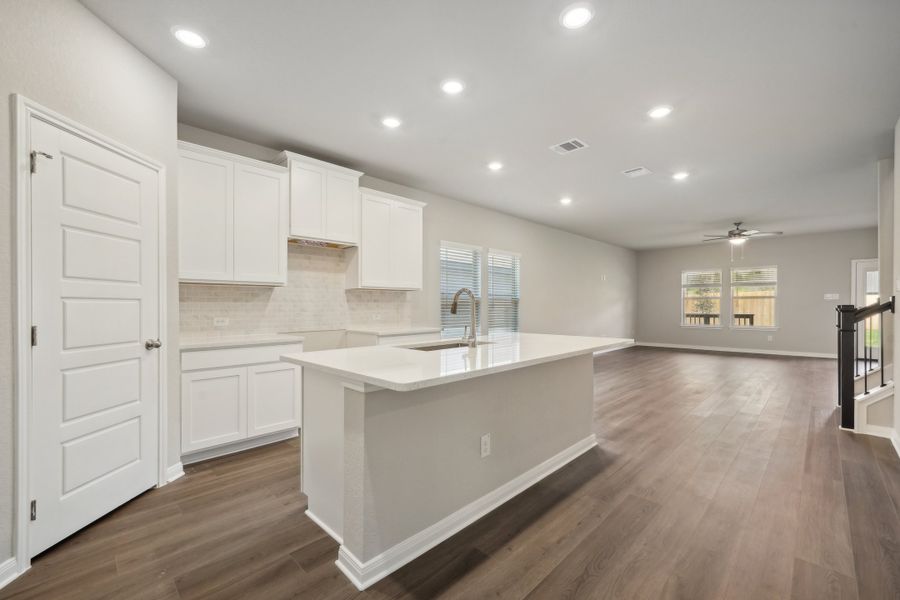 Kitchen in the Matador floorplan in the Meritage Homes community.