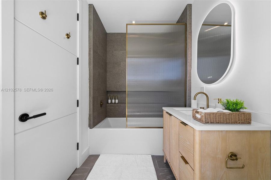 Furnished interior view inside a new home in , Miami (Image 49).
