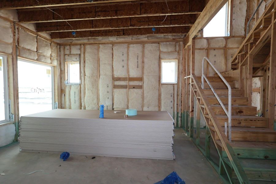 In-progress construction of a new home in Bridgeland Central: Emerald Heights - Enclave Row Collection, Cypress, TX (Image 4).