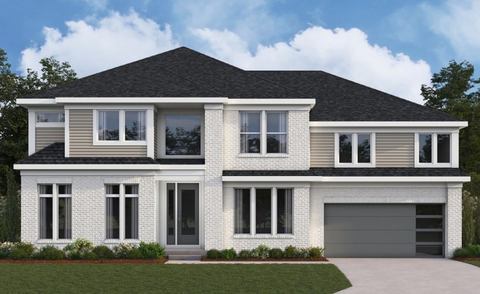 Representative exterior photo of a completed home built from the Paxton by Fischer Homes in Governor’s Preserve, Canton, GA (Image 7).