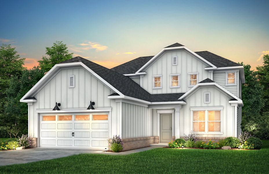 Front exterior of a new home in Parkside Crossing, Charlotte, NC, highlighting curb appeal (Image 24).