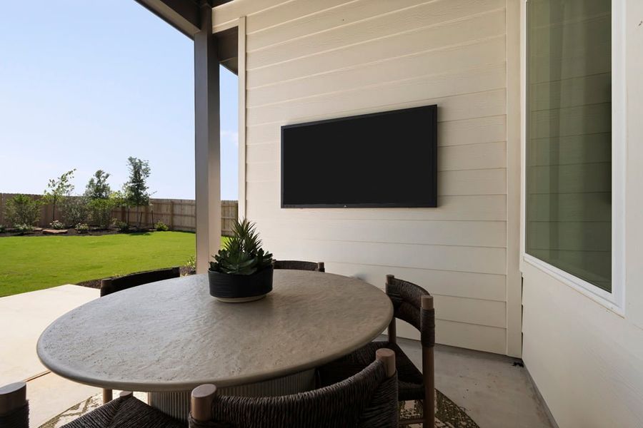 Exterior details and patio area of a home in Lagos Reserve, Manor (Image 2).