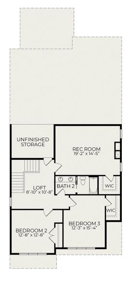 2D floor plan layout of this home in Wendell Falls, Wendell, NC (Image 5).