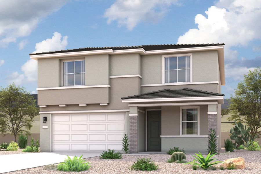 A house with a garage. A house with a garage.