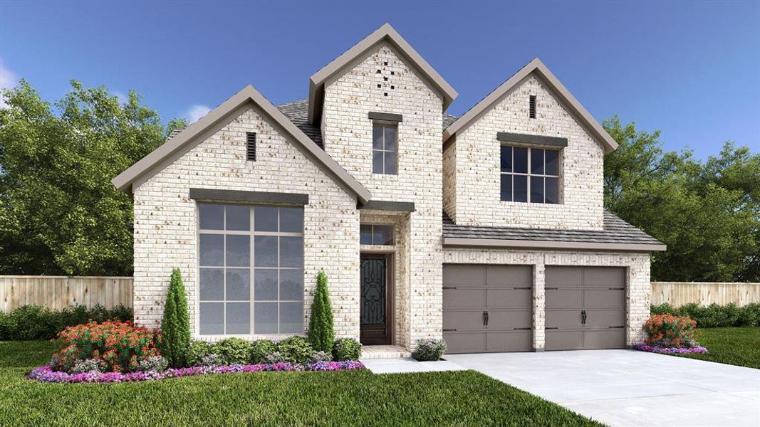 Front exterior of a new home in Eliana, McKinney, TX, highlighting curb appeal (Image 1). Front exterior of a new home in Eliana, McKinney, TX, highlighting curb appeal (Image 1).