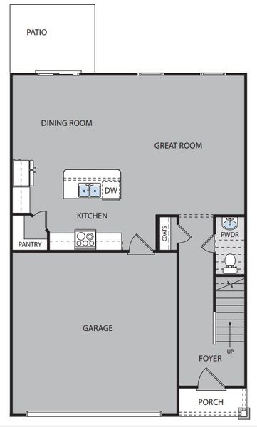 2D floor plan layout of this home in Ashton Lakes, Lexington, SC (Image 2).