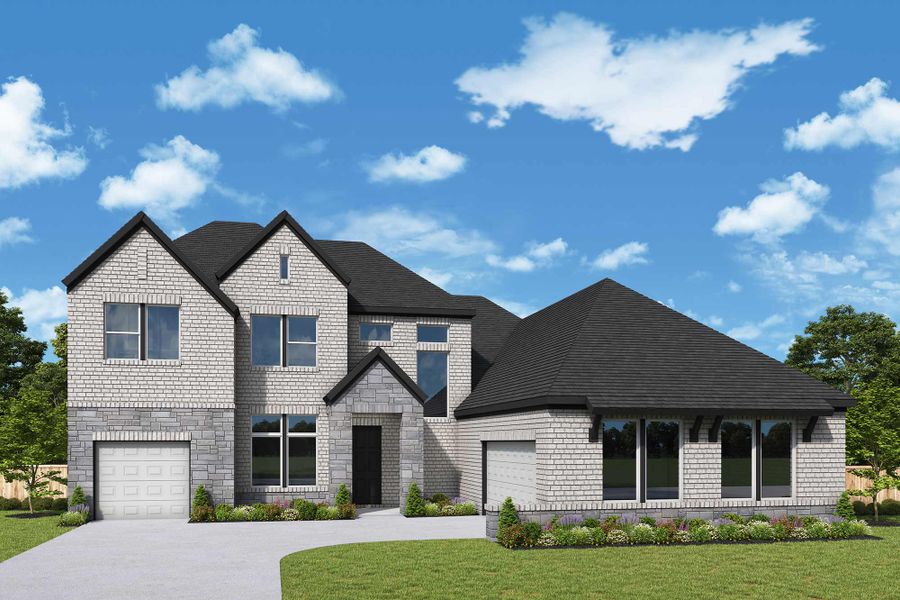 Representative exterior photo of a completed home built from the The Denali by David Weekley Homes in The Woodlands Hills 70’, Willis, TX (Image 2). Representative exterior photo of a completed home built from the The Denali by David Weekley Homes in The Woodlands Hills 70’, Willis, TX (Image 2).