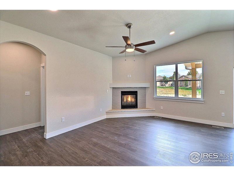 Ceiling fan included in living room