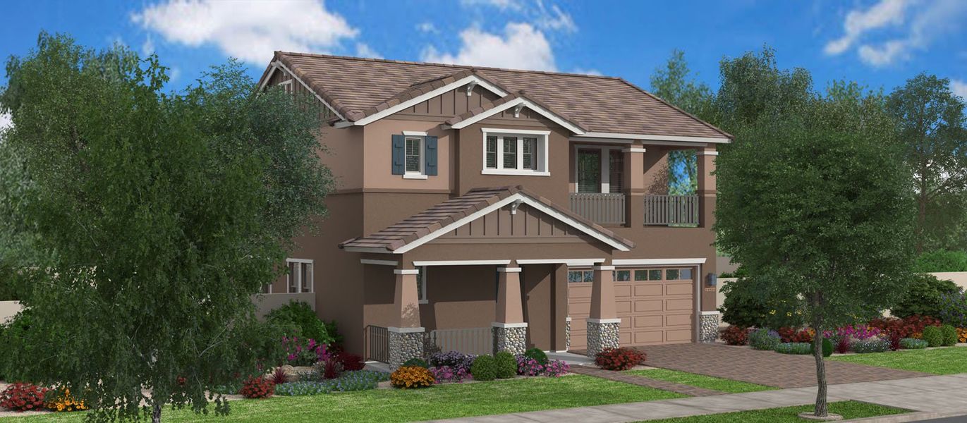 Representative exterior photo of a completed home built from the Greyhound by Fulton Homes in Seaboard at Cooley Station, Gilbert, AZ (Image 5). Representative exterior photo of a completed home built from the Greyhound by Fulton Homes in Seaboard at Cooley Station, Gilbert, AZ (Image 5).