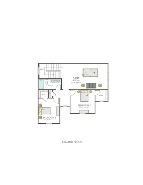 2D floor plan layout of this home in Park Central, Georgetown, TX (Image 4).