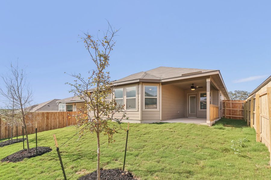 Back exterior of the Hughes floorplan at a Meritage Homes community.