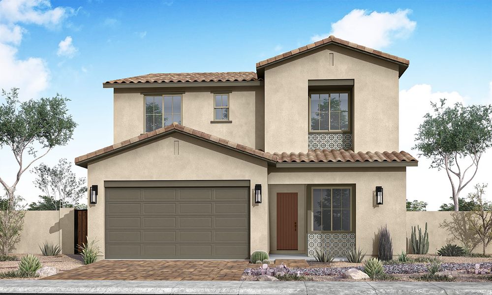 Representative exterior photo of a completed home built from the Tipton Plan 3507 by Tri Pointe Homes in Soleo, San Tan Valley, AZ (Image 21).