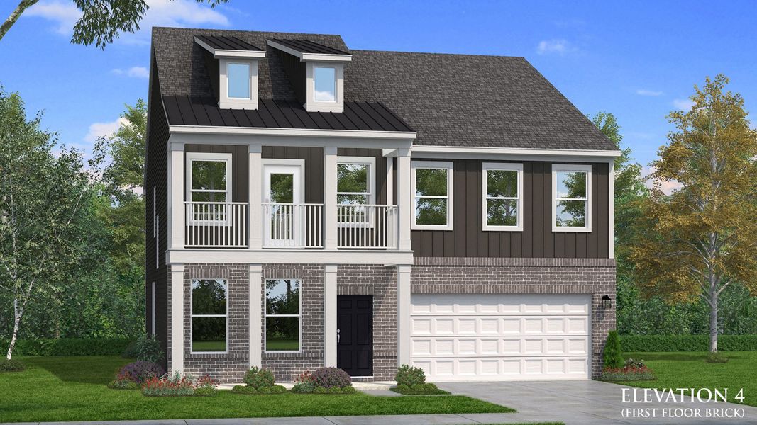 Representative exterior photo of a completed home built from the Brier Creek by DRB Homes in Weavers Pointe, Zebulon, NC (Image 16).