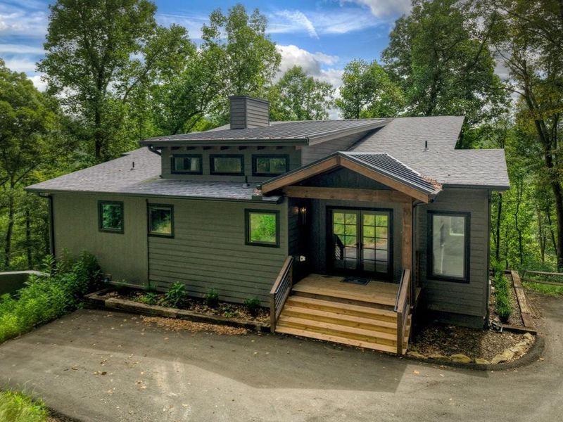 Front exterior of a new home in , Blue Ridge, GA, highlighting curb appeal (Image 2). Front exterior of a new home in , Blue Ridge, GA, highlighting curb appeal (Image 2).