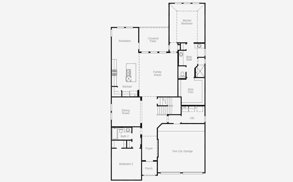 2D floor plan layout for the Jourdanton by Coventry Homes in Pecan Square 50', Northlake, TX (Image 4).