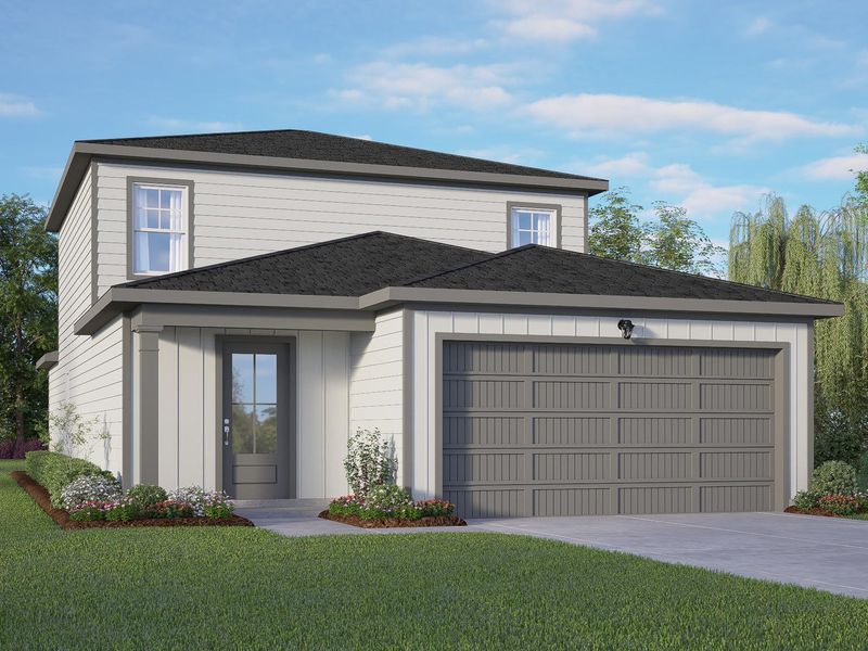 Representative exterior photo of a completed home built from the The Sabine A by Davidson Homes LLC in Agave, San Antonio, TX (Image 23). Representative exterior photo of a completed home built from the The Sabine A by Davidson Homes LLC in Agave, San Antonio, TX (Image 23).