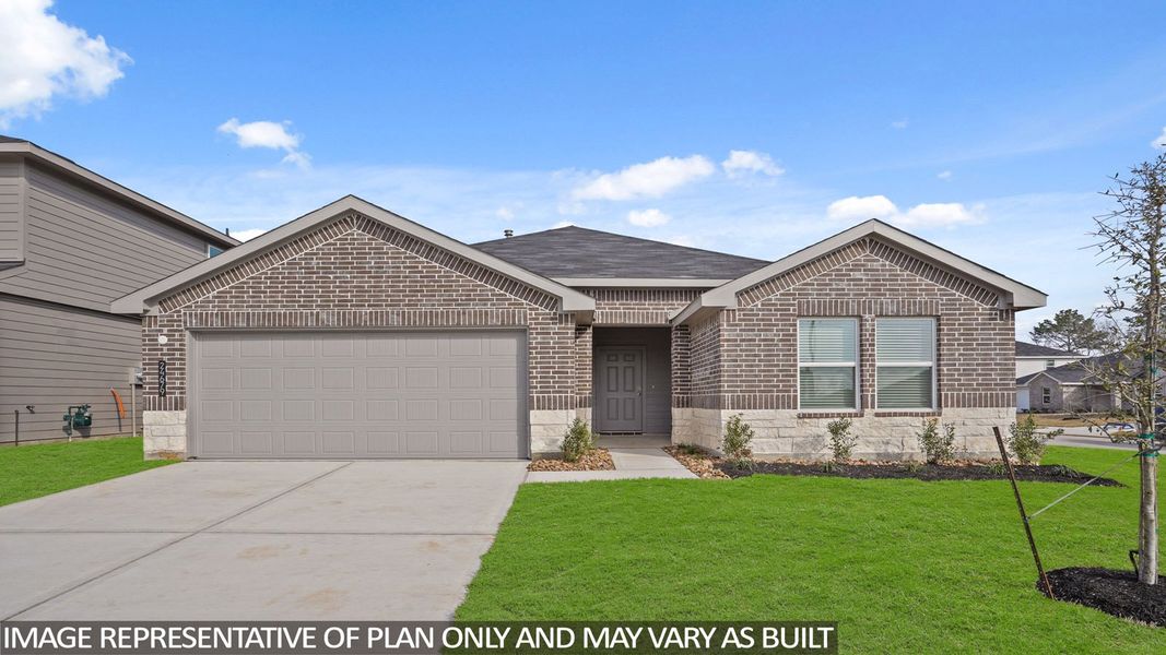 Representative exterior photo of a completed home built from the Huntsville by D.R. Horton in Grand Pines, Magnolia, TX (Image 19).