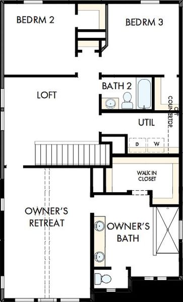 2D floor plan layout of this home in Easton Park – Nelson Village - Haven Series, Austin, TX (Image 3).