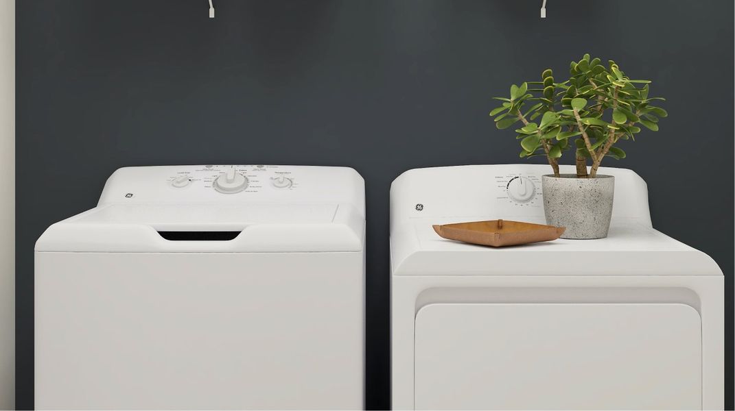 White super capacity washer and dryer