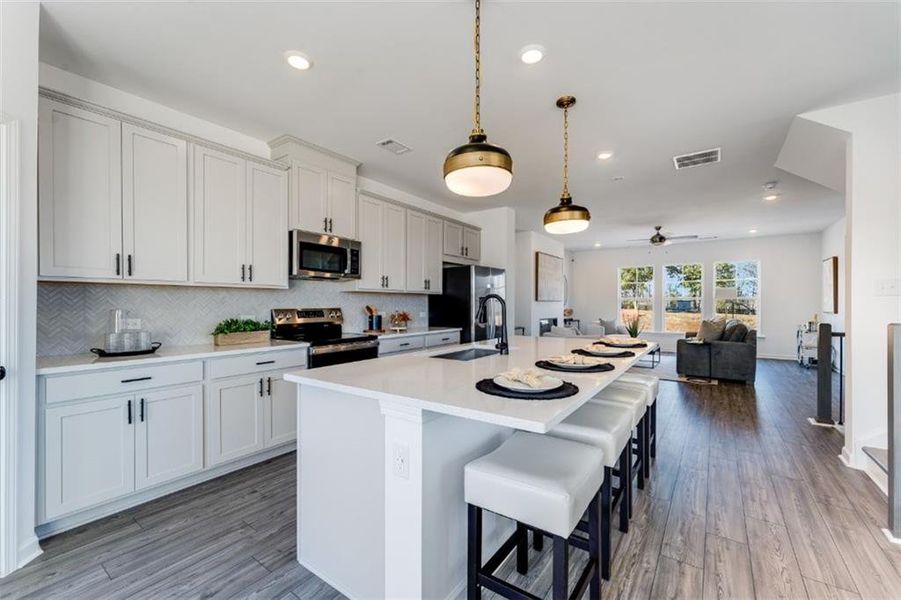 Furnished interior view inside a new home in Hampton Trace, Marietta (Image 7). Furnished interior view inside a new home in Hampton Trace, Marietta (Image 7).