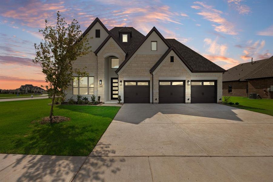 Front exterior of a new home in Heath Golf and Yacht, Heath, TX, highlighting curb appeal (Image 22).